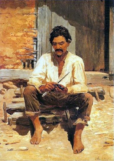 Jose Ferraz de Almeida Junior Caipira Chopping Tobacco china oil painting image